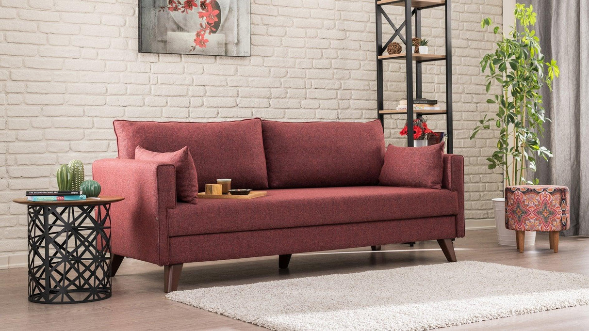 Canapea extensibilă Bella, 3 locuri, Diverse culori, 208x81x85 cm - Bordo | SKU: 825BLC1517 | Canapea extensibilă Bella, 3 locuri, 208x81x85 cm, varianta Bordo, produs pentru amenajarea locuinței, disponibil online în România la CasaMob