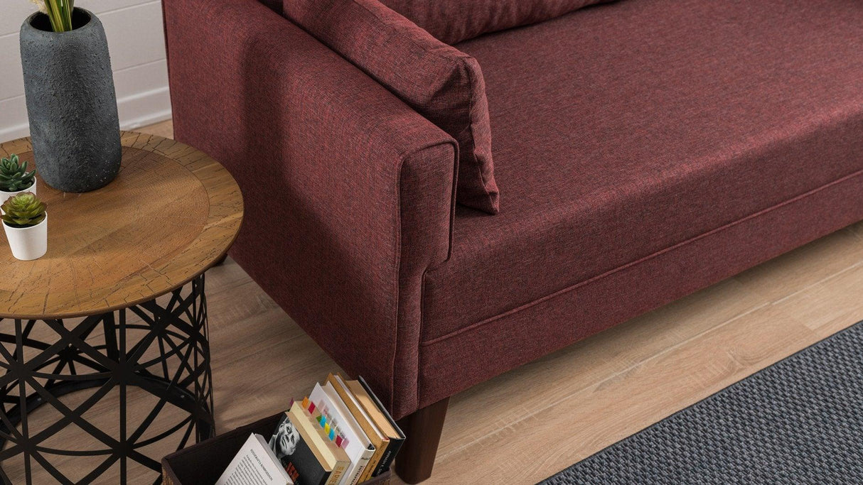 Canapea extensibilă Bella, 3 locuri, Diverse culori, 208x81x85 cm - Bordo | SKU: 825BLC1517 | Canapea extensibilă Bella, 3 locuri, 208x81x85 cm, varianta Bordo, produs pentru amenajarea locuinței, disponibil online în România la CasaMob