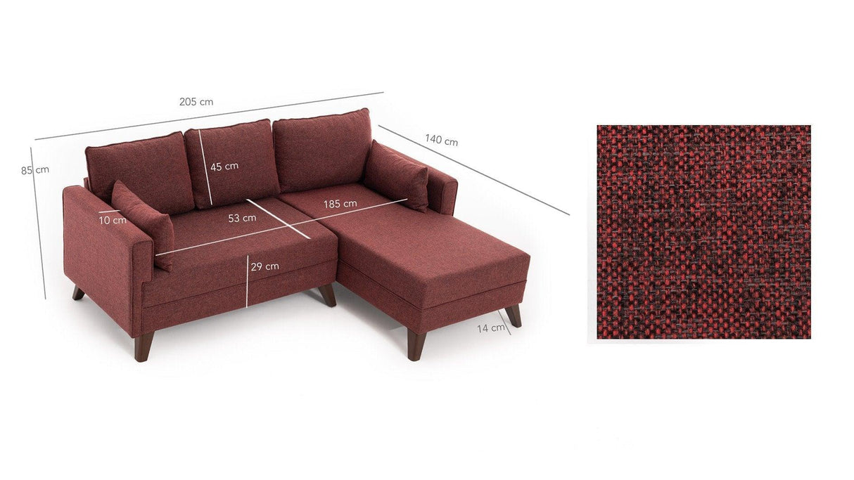 Canapea extensibilă Bella, Colț, Dreapta, Diverse culori, 205x140x85 cm - Bordo | SKU: 825BLC1519 | Canapea extensibilă Bella, Colț, Dreapta, 205x140x85 cm, varianta Bordo, produs pentru amenajarea locuinței, disponibil online în România la CasaMob