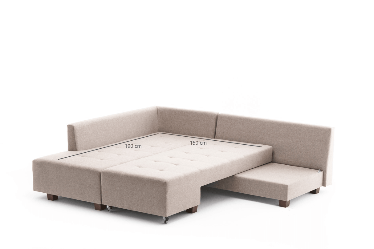 Canapea extensibilă de colț Manama, Stânga, Diverse culori, 280x206x85 cm - Crem | SKU: 825BLC2543 | Canapea extensibilă de colț Manama, Stânga, 280x206x85 cm, varianta Crem, produs pentru amenajarea locuinței, disponibil online în România la CasaMob