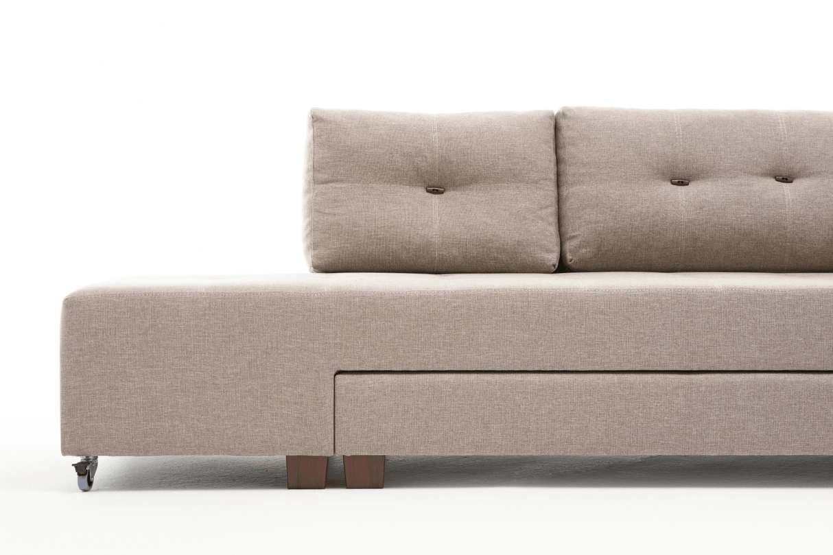 Canapea extensibilă de colț Manama, Stânga, Diverse culori, 280x206x85 cm - Crem | SKU: 825BLC2543 | Canapea extensibilă de colț Manama, Stânga, 280x206x85 cm, varianta Crem, produs pentru amenajarea locuinței, disponibil online în România la CasaMob
