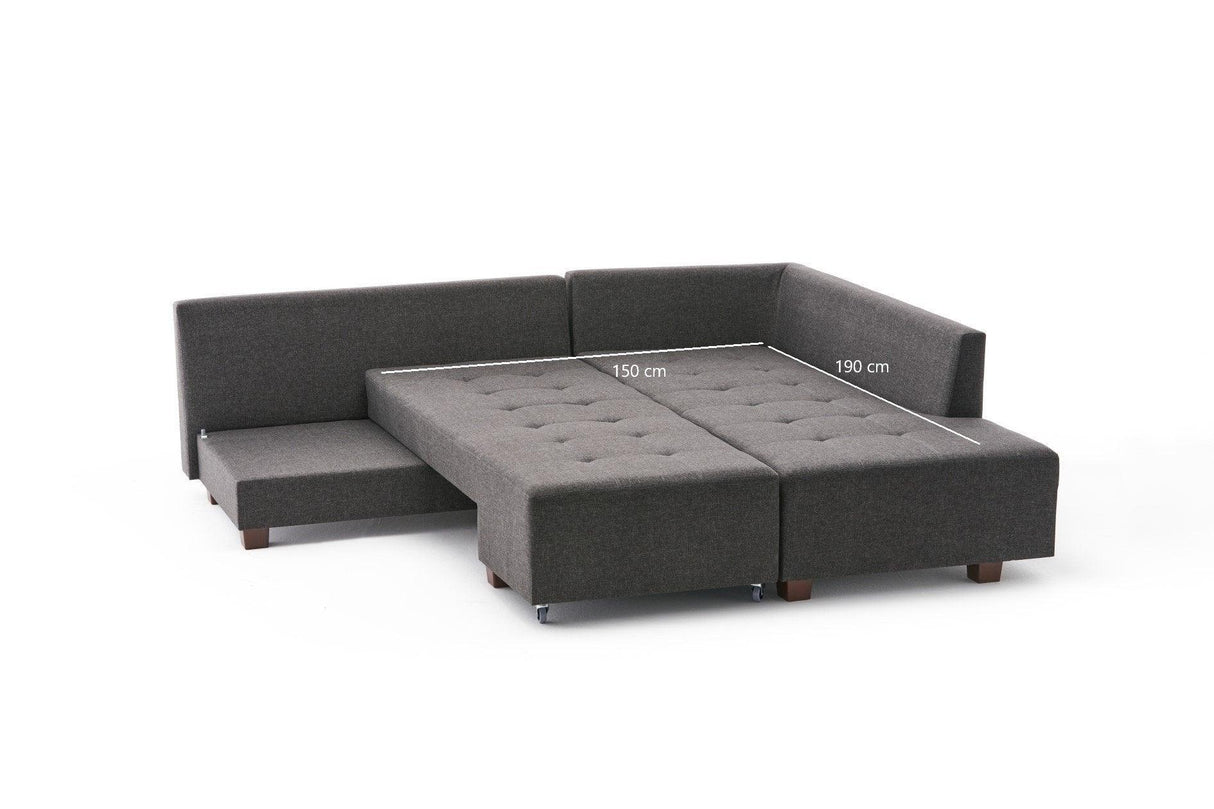 Canapea extensibilă de colț Manama, Dreapta, Diverse culori, 280x206x85 cm - Antracit | SKU: 825BLC2544 | Canapea extensibilă de colț Manama, Dreapta, 280x206x85 cm, varianta Antracit, produs pentru amenajarea locuinței, disponibil online în România la CasaMob
