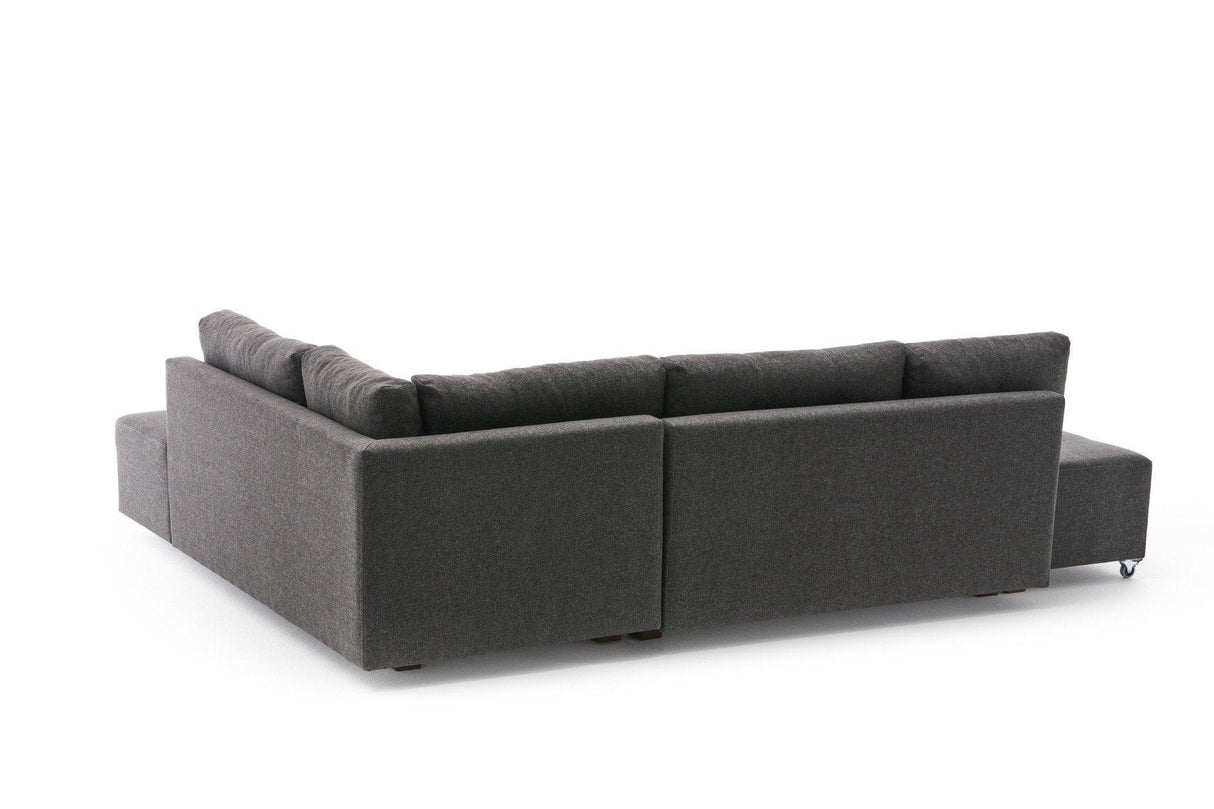 Canapea extensibilă de colț Manama, Dreapta, Diverse culori, 280x206x85 cm - Antracit | SKU: 825BLC2544 | Canapea extensibilă de colț Manama, Dreapta, 280x206x85 cm, varianta Antracit, produs pentru amenajarea locuinței, disponibil online în România la CasaMob