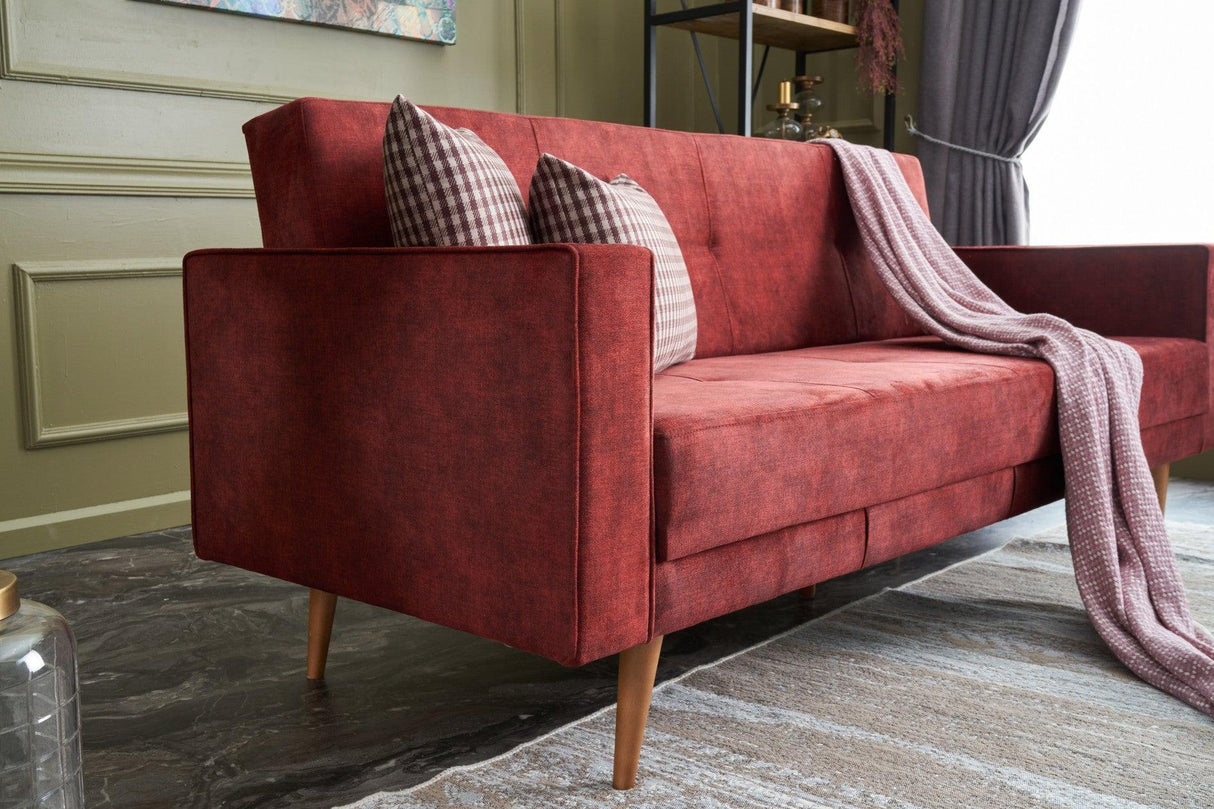 Canapea extensibilă Dublin, 3 locuri, Diverse culori, 214x75x90 cm - Roșu | SKU: 825BLC2554 | Canapea extensibilă Dublin, 3 locuri, 214x75x90 cm, varianta Roșu, produs pentru amenajarea locuinței, disponibil online în România la CasaMob