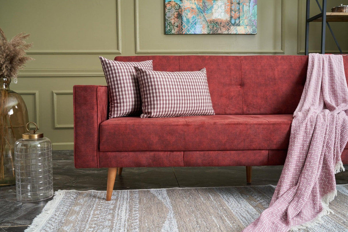 Canapea extensibilă Dublin, 3 locuri, Diverse culori, 214x75x90 cm - Roșu | SKU: 825BLC2554 | Canapea extensibilă Dublin, 3 locuri, 214x75x90 cm, varianta Roșu, produs pentru amenajarea locuinței, disponibil online în România la CasaMob