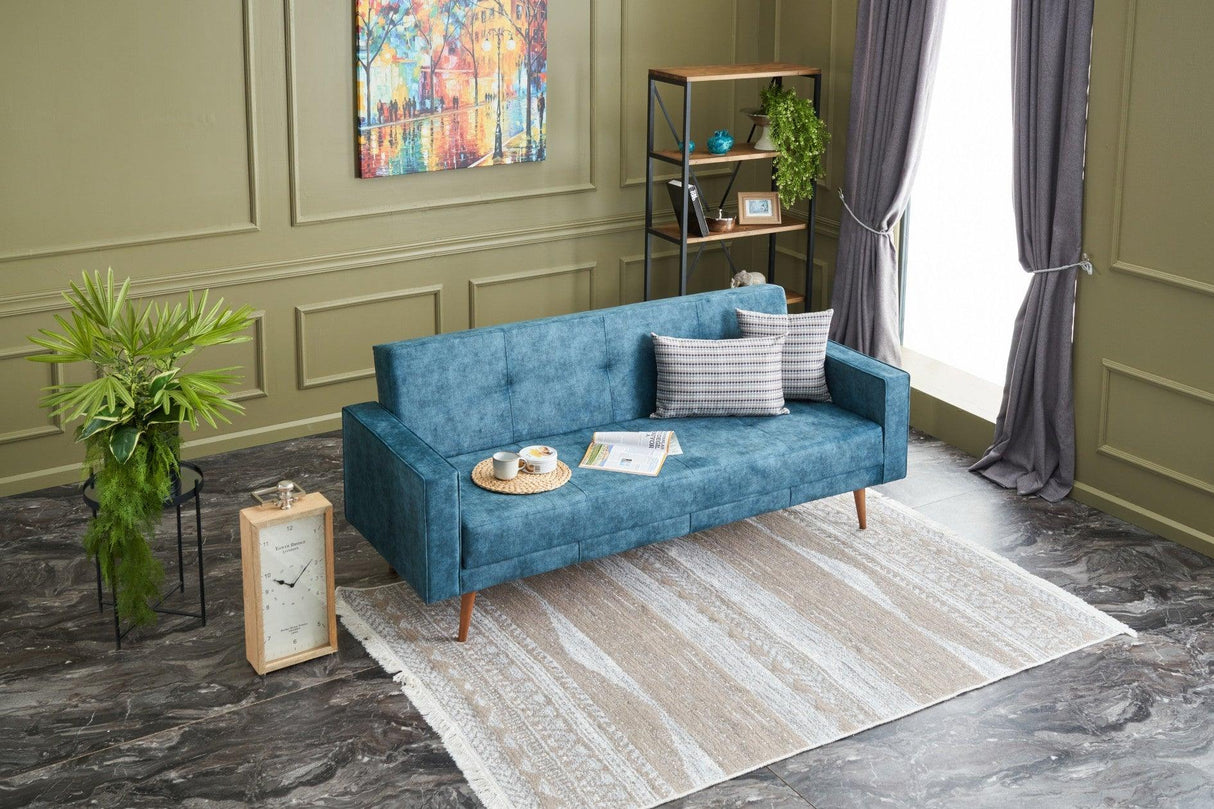 Canapea extensibilă Dublin, 3 locuri, Diverse culori, 214x75x90 cm - Turcoaz | SKU: 825BLC2555 | Canapea extensibilă Dublin, 3 locuri, 214x75x90 cm, varianta Turcoaz, produs pentru amenajarea locuinței, disponibil online în România la CasaMob