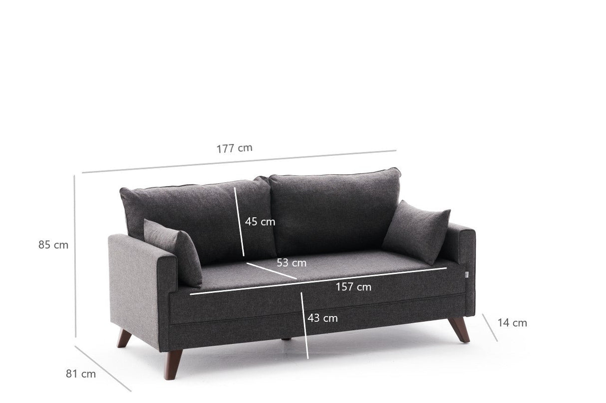Canapea fixă 2 locuri Bella For 2 Pr, Diverse culori, 177x81x85 cm - Antracit | SKU: 825BLC2573 | Canapea fixă 2 locuri Bella For 2 Pr, 177x81x85 cm, varianta Antracit, produs pentru amenajarea locuinței, disponibil online în România la CasaMob