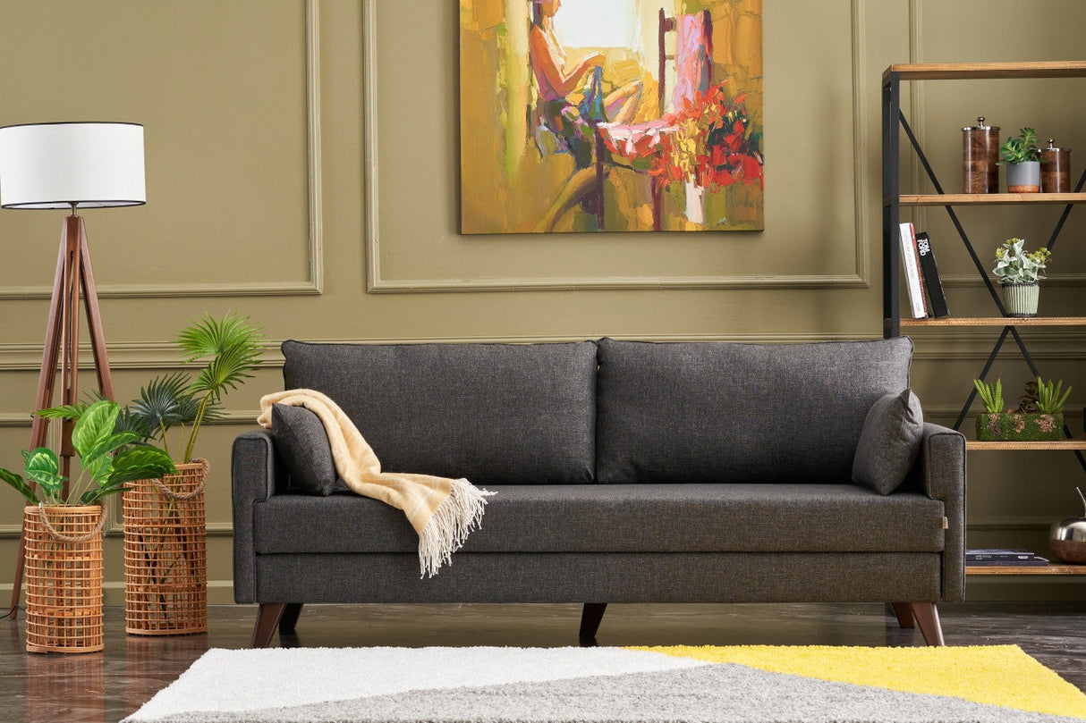 Canapea extensibilă Bella, 3 locuri, Diverse culori, 208x81x85 cm - Antracit | SKU: 825BLC2575 | Canapea extensibilă Bella, 3 locuri, 208x81x85 cm, varianta Antracit, produs pentru amenajarea locuinței, disponibil online în România la CasaMob