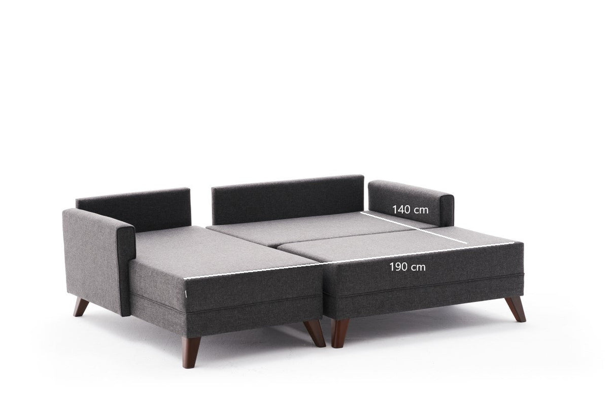 Canapea extensibilă Bella, Colț, Stânga, Mini, Diverse culori, 205x81x85 cm - Antracit | SKU: 825BLC2579 | Canapea extensibilă Bella, Colț, Stânga, Mini, 205x81x85 cm, varianta Antracit, produs pentru amenajarea locuinței, disponibil online în România la CasaMob