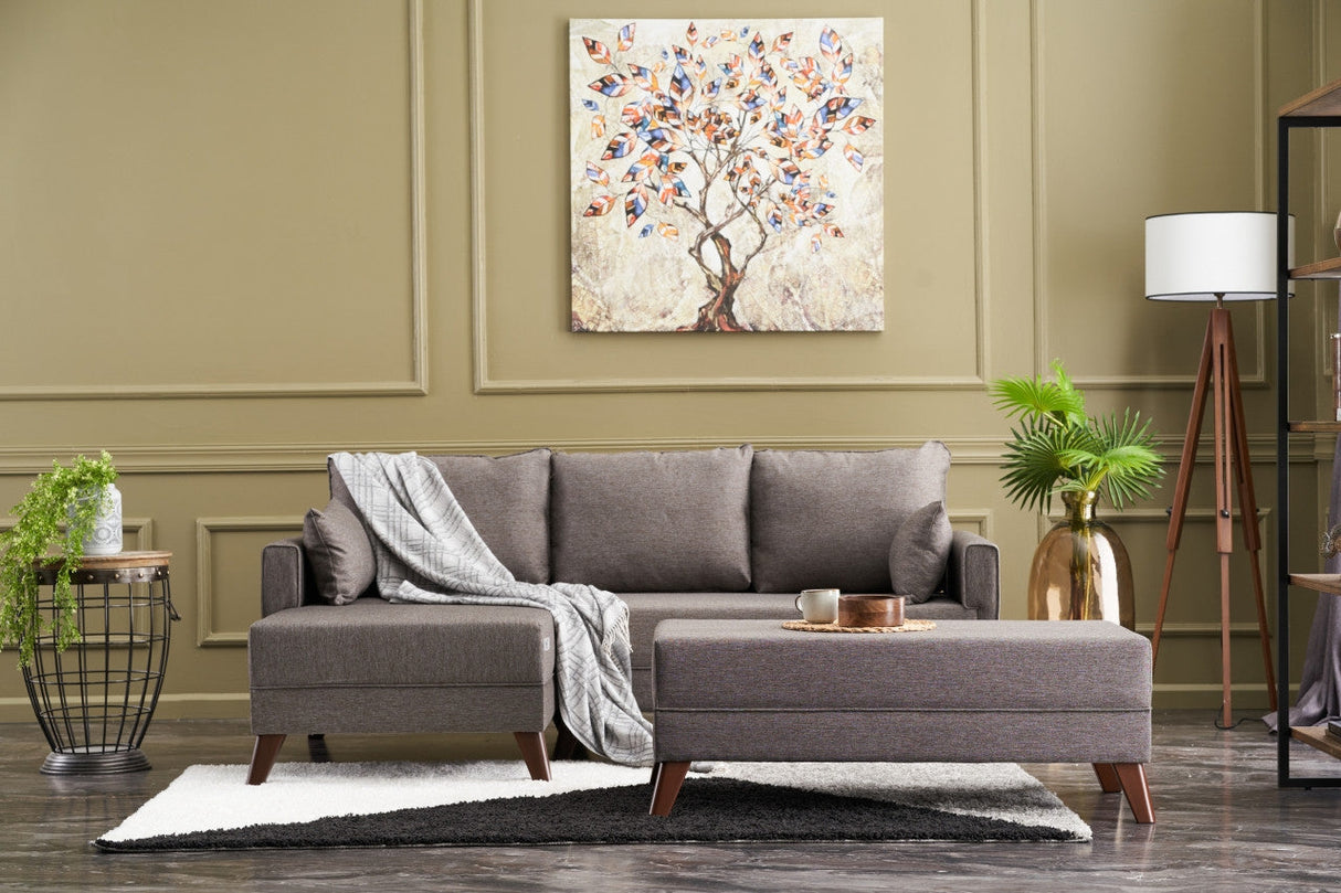 Canapea extensibilă Bella, Colț, Stânga, Mini, Diverse culori, 205x81x85 cm - Maro | SKU: 825BLC2587 | Canapea extensibilă Bella, Colț, Stânga, Mini, 205x81x85 cm, varianta Maro, produs pentru amenajarea locuinței, disponibil online în România la CasaMob