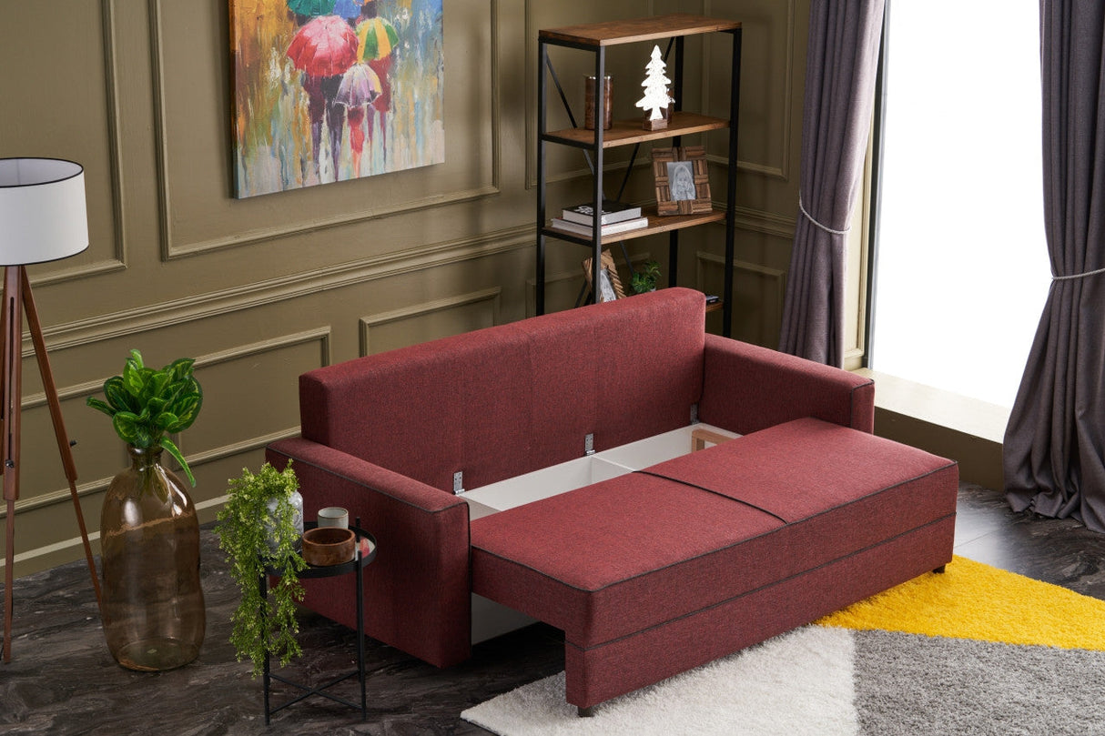 Canapea extensibilă Ece, 3 locuri, Diverse culori, 215x90x88 cm - Bordo | SKU: 825BLC2590 | Canapea extensibilă Ece, 3 locuri, 215x90x88 cm, varianta Bordo, produs pentru amenajarea locuinței, disponibil online în România la CasaMob
