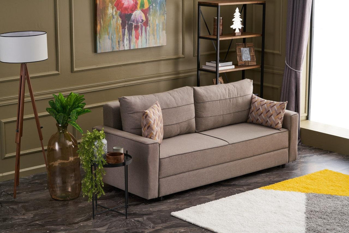 Canapea extensibilă Ece, 3 locuri, Diverse culori, 215x90x88 cm - Crem | SKU: 825BLC2591 | Canapea extensibilă Ece, 3 locuri, 215x90x88 cm, varianta Crem, produs pentru amenajarea locuinței, disponibil online în România la CasaMob