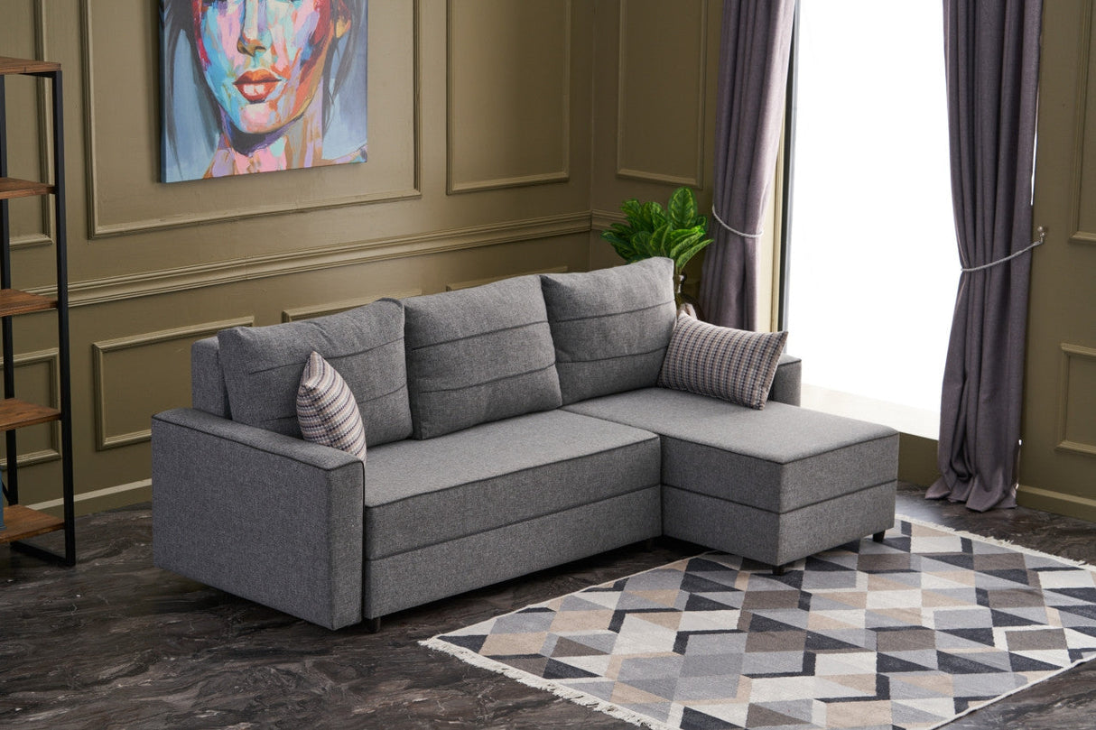Canapea extensibilă Ece, Colț, Dreapta, Diverse culori, 242x90x88 cm - Gri închis | SKU: 825BLC2593 | Canapea extensibilă Ece, Colț, Dreapta, 242x90x88 cm, varianta Gri închis, produs pentru amenajarea locuinței, disponibil online în România la CasaMob