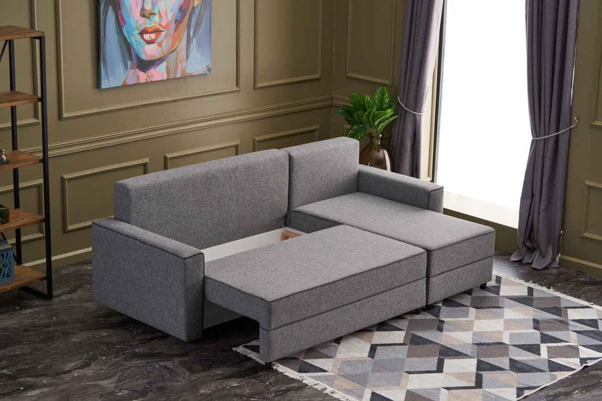 Canapea extensibilă Ece, Colț, Dreapta, Diverse culori, 242x90x88 cm - Gri închis | SKU: 825BLC2593 | Canapea extensibilă Ece, Colț, Dreapta, 242x90x88 cm, varianta Gri închis, produs pentru amenajarea locuinței, disponibil online în România la CasaMob