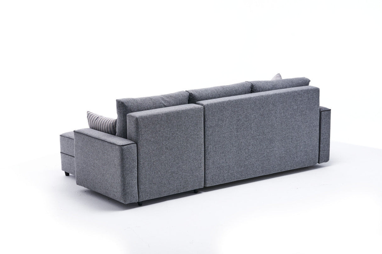 Canapea extensibilă Ece, Colț, Dreapta, Diverse culori, 242x90x88 cm - Gri închis | SKU: 825BLC2593 | Canapea extensibilă Ece, Colț, Dreapta, 242x90x88 cm, varianta Gri închis, produs pentru amenajarea locuinței, disponibil online în România la CasaMob