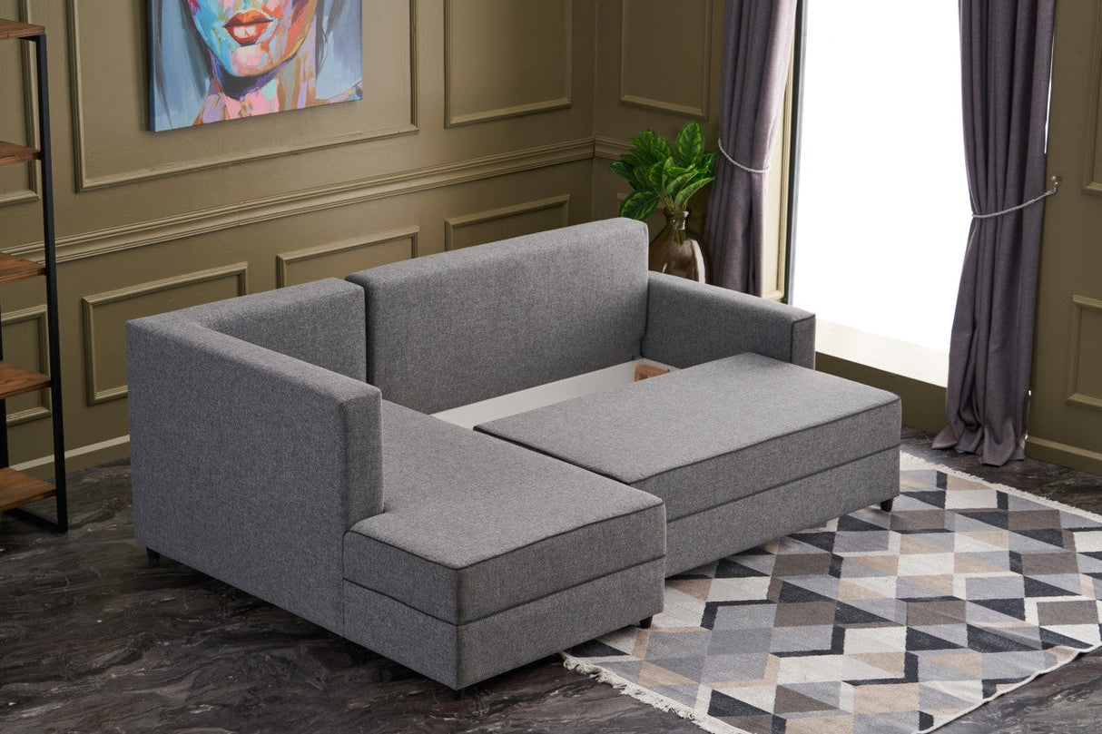 Canapea extensibilă Ece, Colț, Stânga, Diverse culori, 242x90x88 cm - Gri închis | SKU: 825BLC2594 | Canapea extensibilă Ece, Colț, Stânga, 242x90x88 cm, varianta Gri închis, produs pentru amenajarea locuinței, disponibil online în România la CasaMob