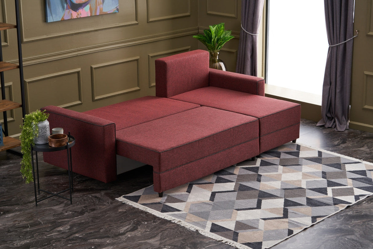 Canapea extensibilă Ece, Colț, Dreapta, Diverse culori, 242x90x88 cm - Bordo | SKU: 825BLC2599 | Canapea extensibilă Ece, Colț, Dreapta, 242x90x88 cm, varianta Bordo, produs pentru amenajarea locuinței, disponibil online în România la CasaMob
