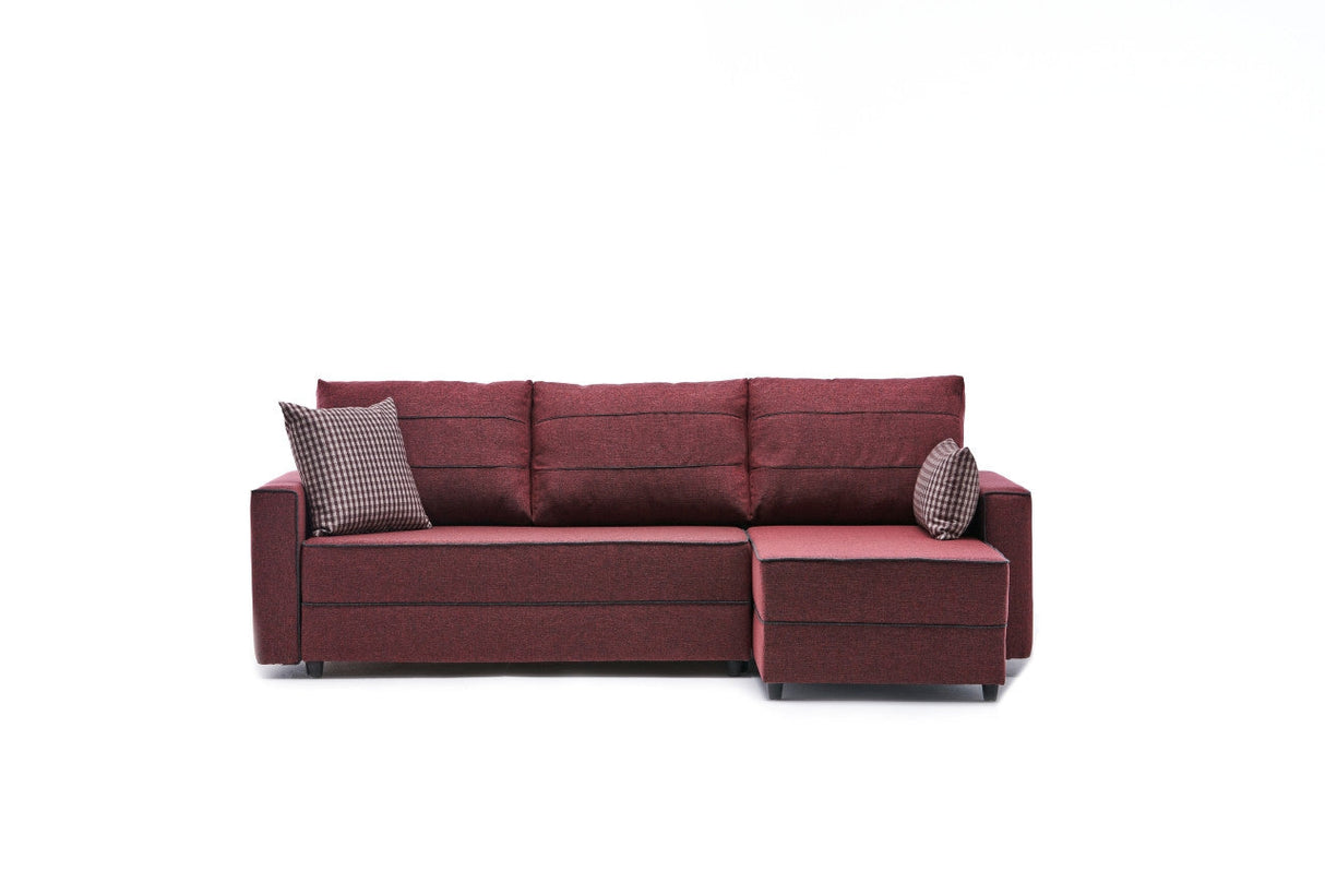 Canapea extensibilă Ece, Colț, Dreapta, Diverse culori, 242x90x88 cm - Bordo | SKU: 825BLC2599 | Canapea extensibilă Ece, Colț, Dreapta, 242x90x88 cm, varianta Bordo, produs pentru amenajarea locuinței, disponibil online în România la CasaMob