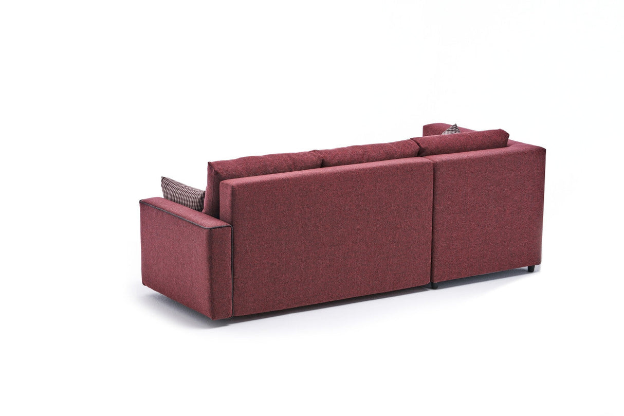 Canapea extensibilă Ece, Colț, Stânga, Diverse culori, 242x90x88 cm - Bordo | SKU: 825BLC2601 | Canapea extensibilă Ece, Colț, Stânga, 242x90x88 cm, varianta Bordo, produs pentru amenajarea locuinței, disponibil online în România la CasaMob