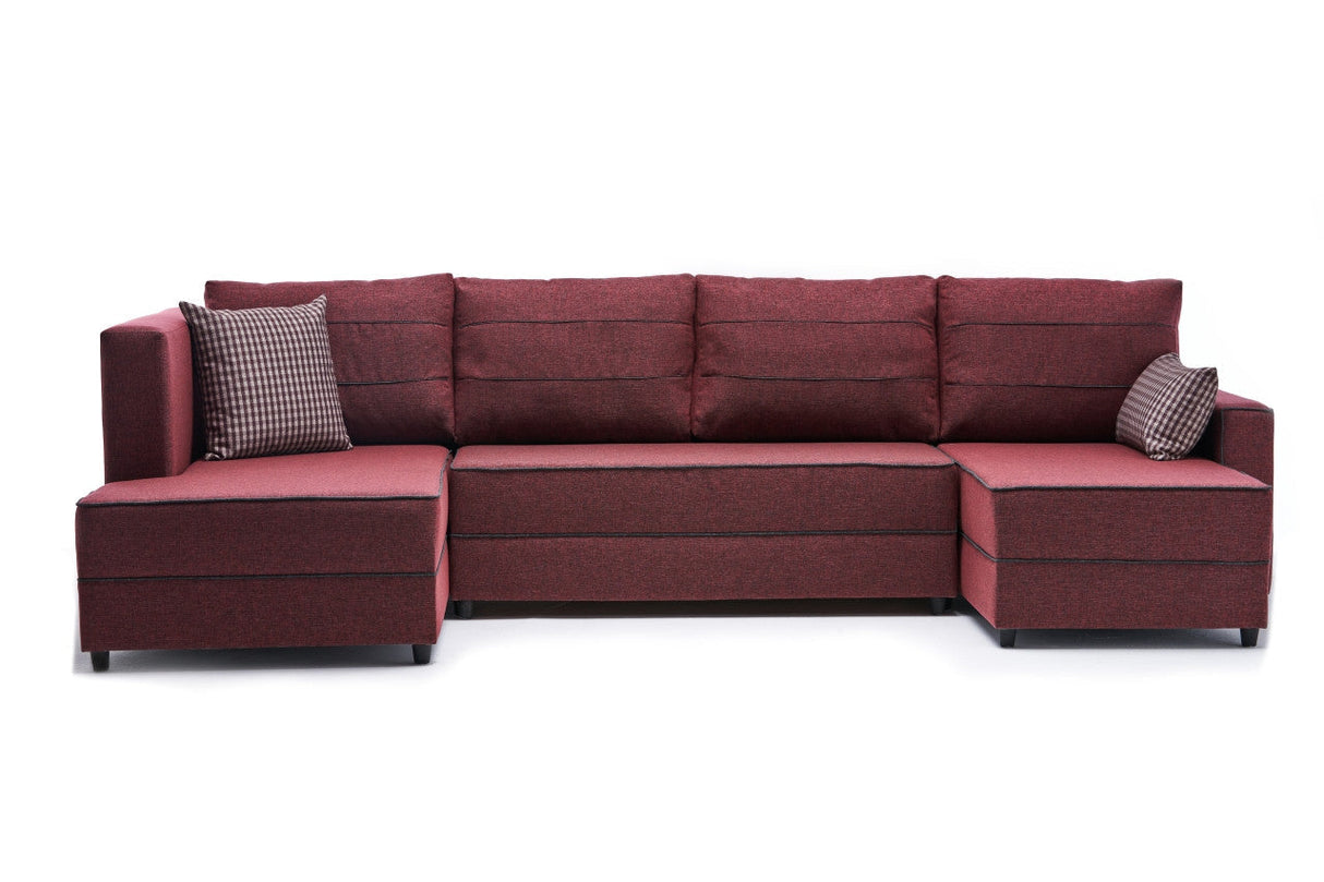 Canapea extensibilă Ece, Colț, Panoramică, Diverse culori, 315x160x88 cm - Bordo | SKU: 825BLC2602 | Canapea extensibilă Ece, Colț, Panoramică, 315x160x88 cm, varianta Bordo, produs pentru amenajarea locuinței, disponibil online în România la CasaMob