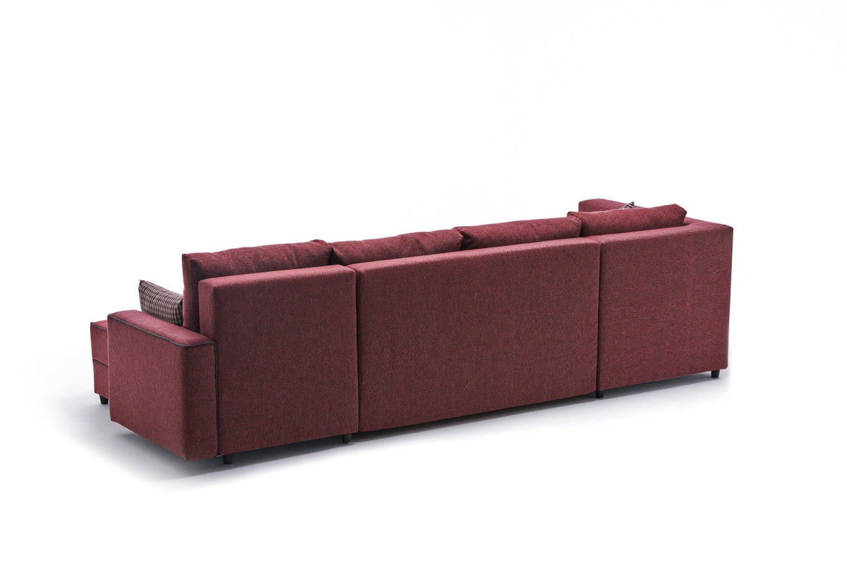 Canapea extensibilă Ece, Colț, Panoramică, Diverse culori, 315x160x88 cm - Bordo | SKU: 825BLC2602 | Canapea extensibilă Ece, Colț, Panoramică, 315x160x88 cm, varianta Bordo, produs pentru amenajarea locuinței, disponibil online în România la CasaMob