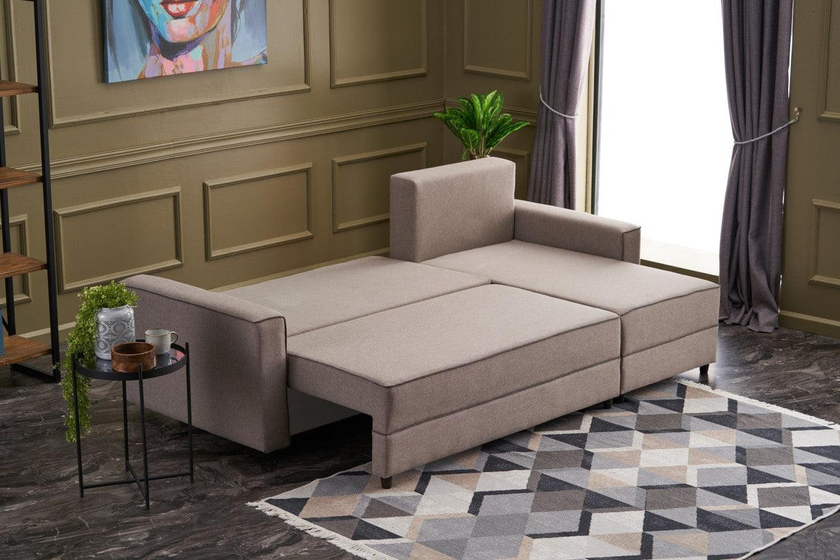Canapea extensibilă Ece, Colț, Dreapta, Diverse culori, 242x90x88 cm - Crem | SKU: 825BLC2603 | Canapea extensibilă Ece, Colț, Dreapta, 242x90x88 cm, varianta Crem, produs pentru amenajarea locuinței, disponibil online în România la CasaMob
