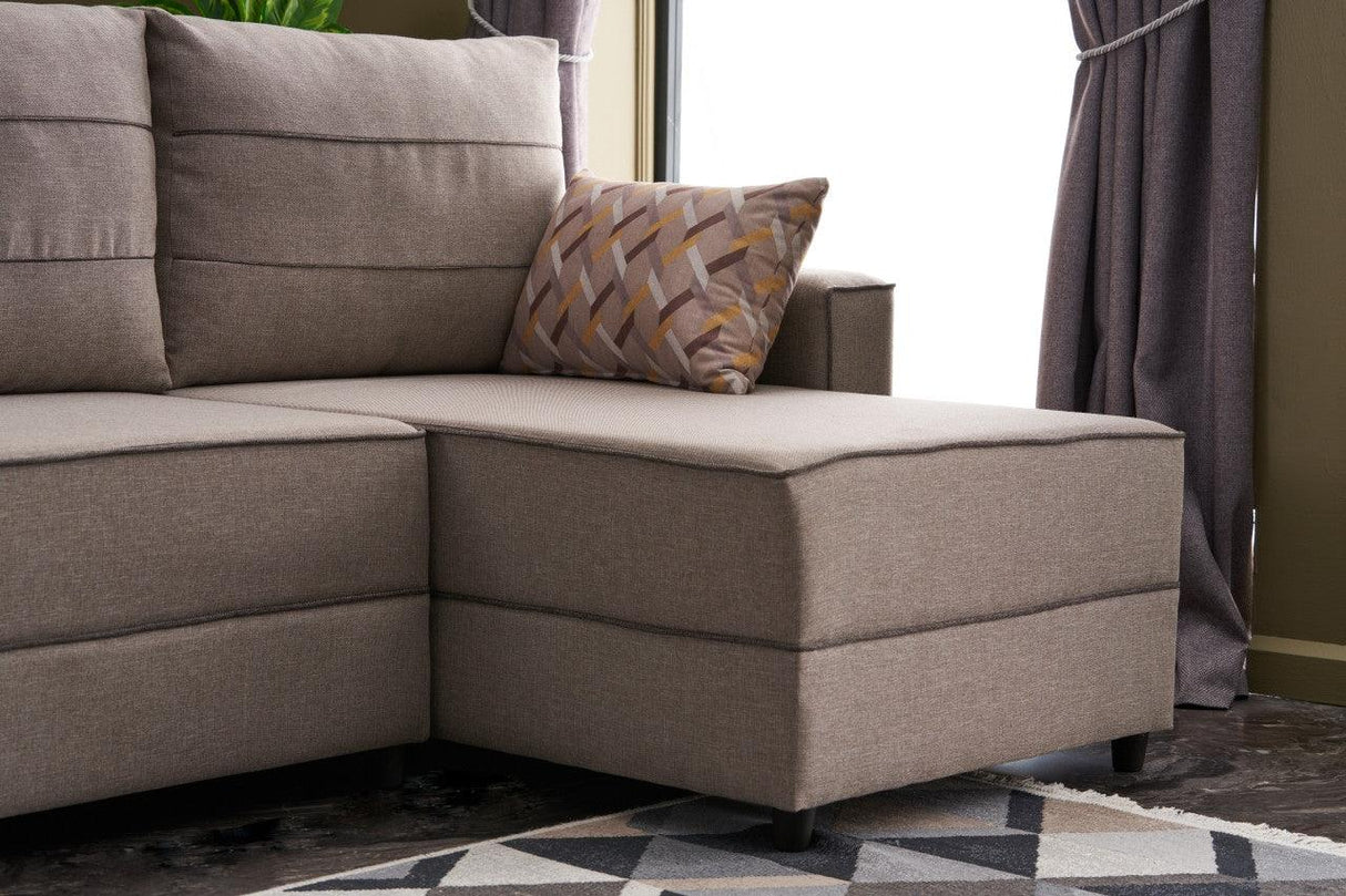 Canapea extensibilă Ece, Colț, Dreapta, Diverse culori, 242x90x88 cm - Crem | SKU: 825BLC2603 | Canapea extensibilă Ece, Colț, Dreapta, 242x90x88 cm, varianta Crem, produs pentru amenajarea locuinței, disponibil online în România la CasaMob
