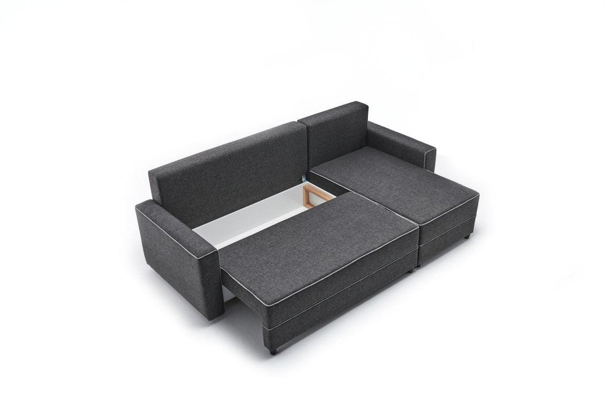 Canapea extensibilă Ece, Colț, Dreapta, Diverse culori, 242x90x88 cm - Crem | SKU: 825BLC2603 | Canapea extensibilă Ece, Colț, Dreapta, 242x90x88 cm, varianta Crem, produs pentru amenajarea locuinței, disponibil online în România la CasaMob
