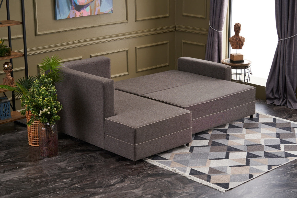 Canapea extensibilă Ece, Colț, Stânga, Diverse culori, 242x90x88 cm - Maro | SKU: 825BLC2607 | Canapea extensibilă Ece, Colț, Stânga, 242x90x88 cm, varianta Maro, produs pentru amenajarea locuinței, disponibil online în România la CasaMob
