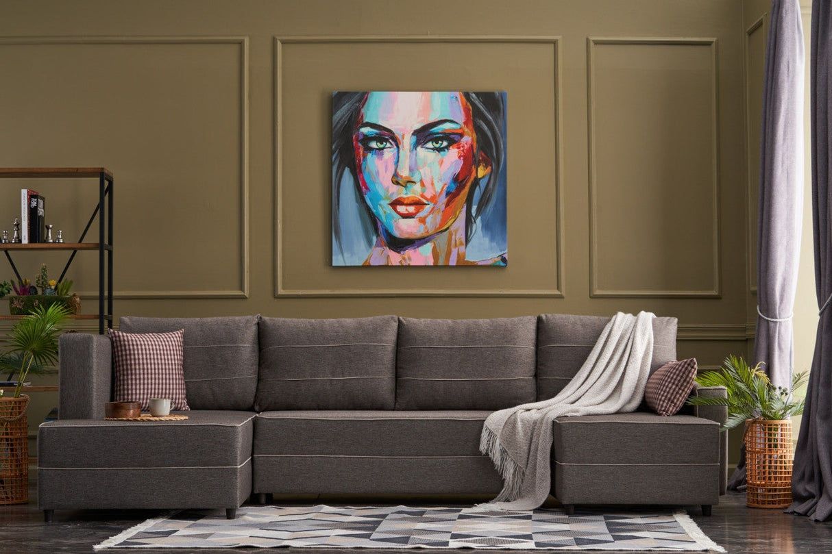 Canapea extensibilă Ece, Colț, Panoramică, Diverse culori, 315x160x88 cm - Maro | SKU: 825BLC2608 | Canapea extensibilă Ece, Colț, Panoramică, 315x160x88 cm, varianta Maro, produs pentru amenajarea locuinței, disponibil online în România la CasaMob