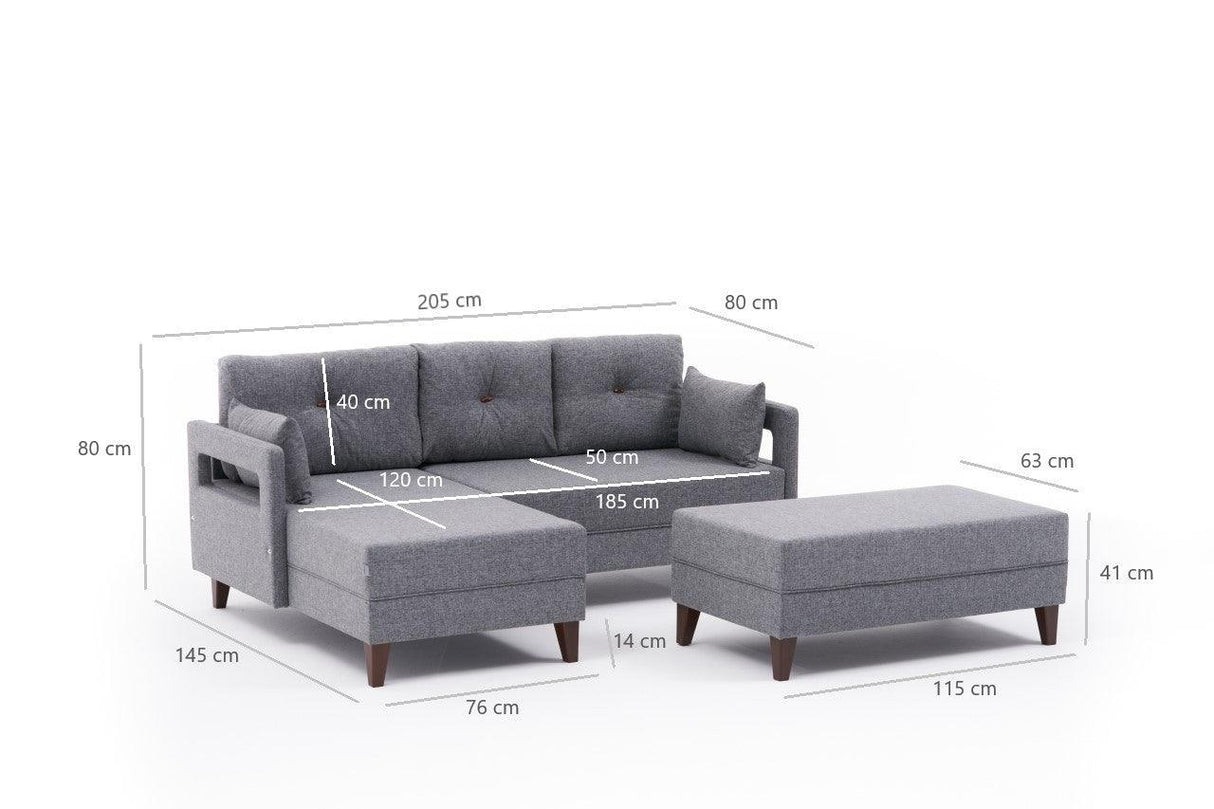 Canapea extensibilă Comfort, Colț, Stânga, Diverse culori, 205x165x80 cm - Antracit | SKU: 825BLC2632 | Canapea extensibilă Comfort, Colț, Stânga, 205x165x80 cm, varianta Antracit, produs pentru amenajarea locuinței, disponibil online în România la CasaMob