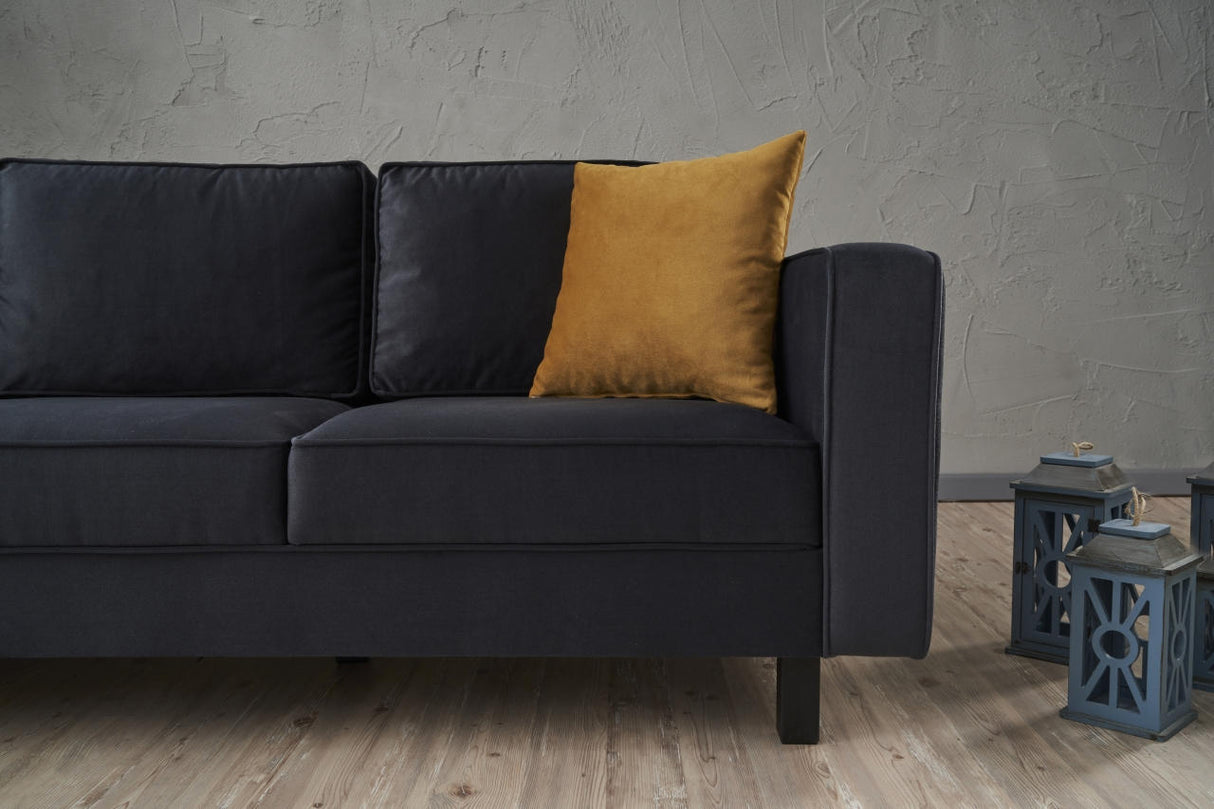 Canapea fixă Kale Velvet, Diverse culori, Diverse configurații, Diverse dimensiuni - Antracit - 222x91x83 cm - 3 locuri | SKU: 825BLC2727 | Canapea fixă Kale Velvet, varianta Antracit - 222x91x83 cm - 3 locuri, produs pentru amenajarea locuinței, disponibil online în România la CasaMob