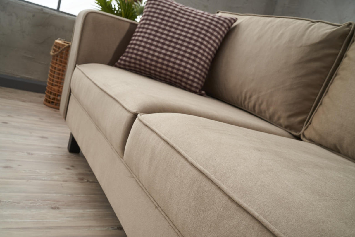 Canapea fixă Kale Velvet, Diverse culori, Diverse configurații, Diverse dimensiuni - Crem - 180x91x83 cm - 2 locuri | SKU: 825BLC2732 | Canapea fixă Kale Velvet, varianta Crem - 180x91x83 cm - 2 locuri, produs pentru amenajarea locuinței, disponibil online în România la CasaMob