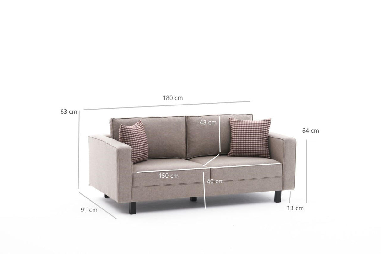 Canapea fixă Kale Linen, Diverse culori, Diverse configurații, Diverse dimensiuni - Crem - 180x91x83 cm - 2 locuri | SKU: 825BLC2736 | Canapea fixă Kale Linen, varianta Crem - 180x91x83 cm - 2 locuri, produs pentru amenajarea locuinței, disponibil online în România la CasaMob