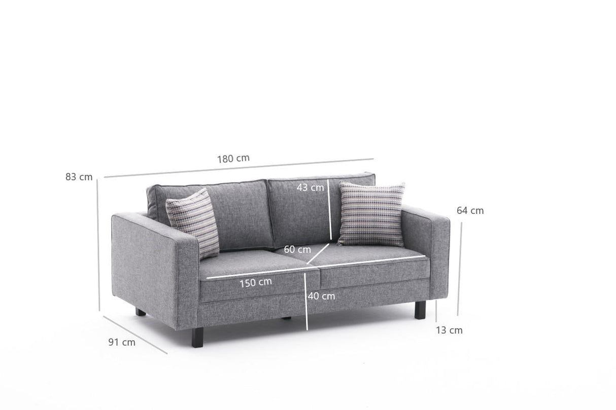 Canapea fixă Kale Linen, Diverse culori, Diverse configurații, Diverse dimensiuni - Gri - 180x91x83 cm - 2 locuri | SKU: 825BLC2737 | Canapea fixă Kale Linen, varianta Gri - 180x91x83 cm - 2 locuri, produs pentru amenajarea locuinței, disponibil online în România la CasaMob