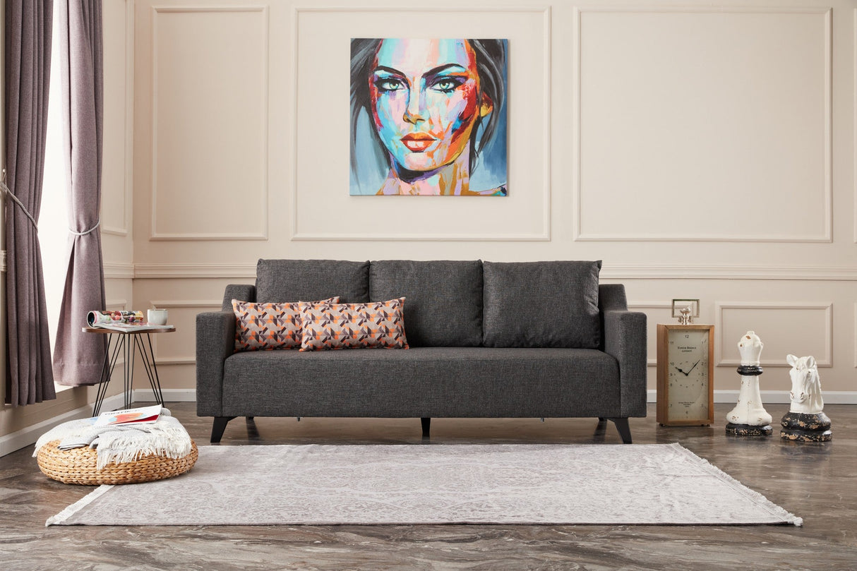 Canapea extensibilă 3 locuri Doga 3-Seat, Diverse culori, 230x90x74 cm - Antracit | SKU: 825BLC2747 | Canapea extensibilă 3 locuri Doga 3-Seat, 230x90x74 cm, varianta Antracit, produs pentru amenajarea locuinței, disponibil online în România la CasaMob