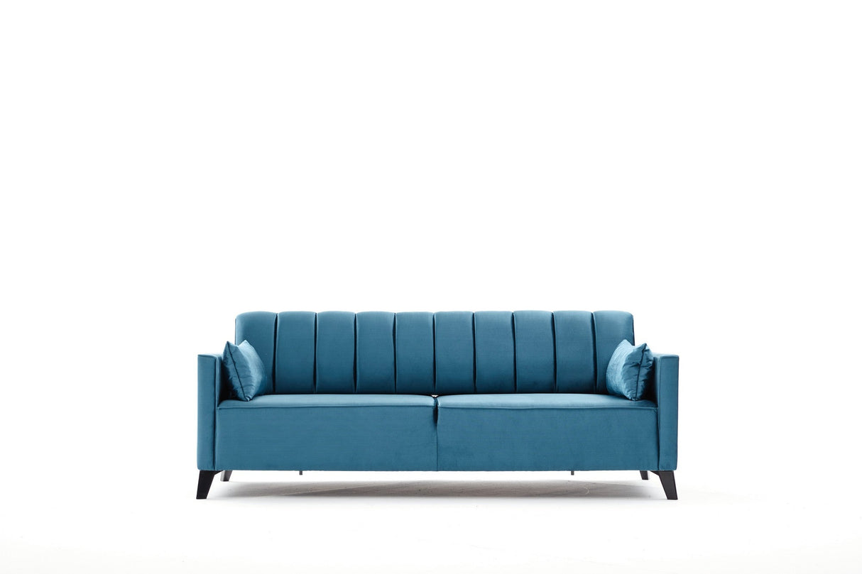 Canapea extensibilă Ova, 3 locuri, 3, Turcoaz, 206x88x80 cm