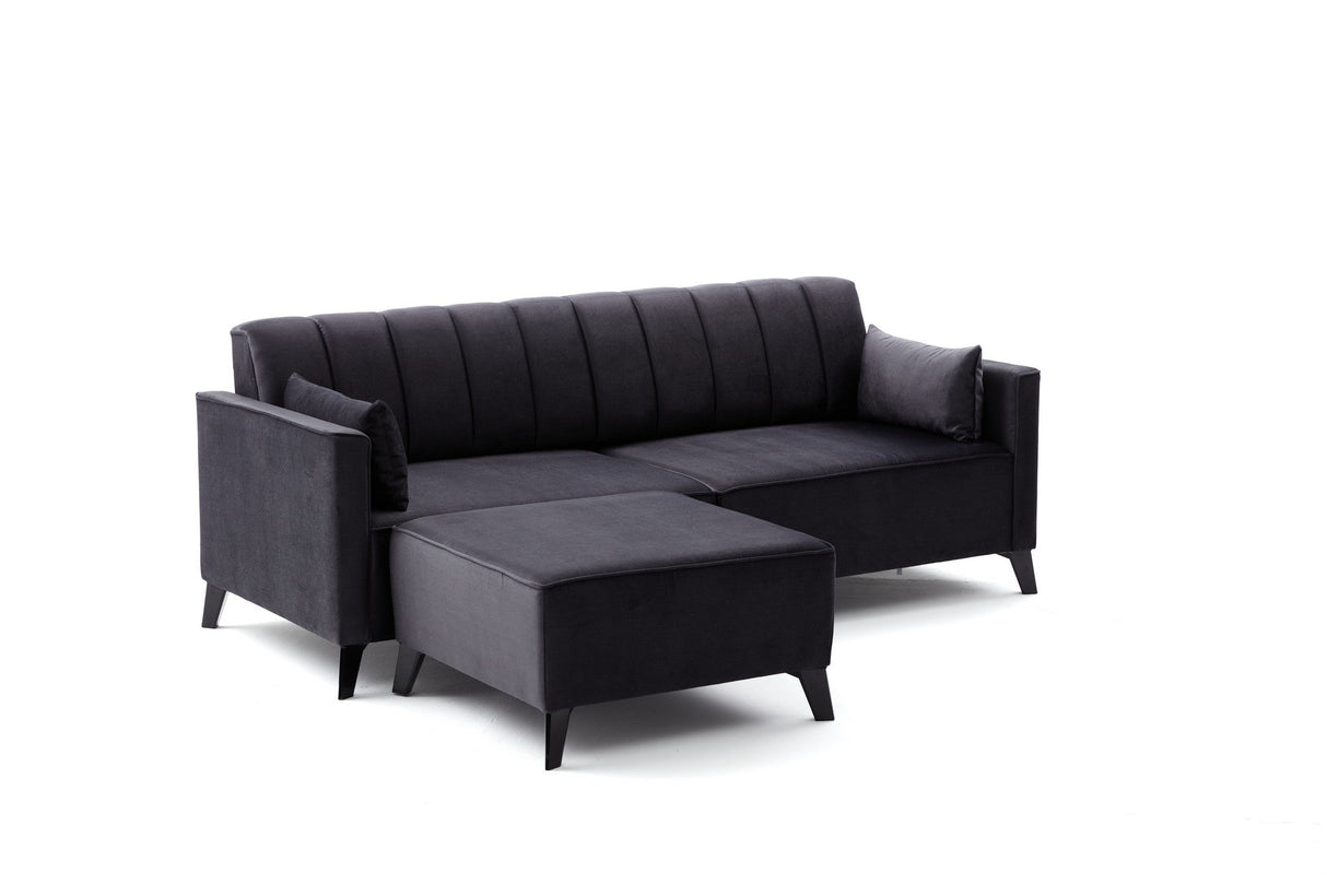 Canapea extensibilă Ova, Colț, Diverse culori, 206x165x80 cm - Antracit | SKU: 825BLC2759 | Canapea extensibilă Ova, Colț, 206x165x80 cm, varianta Antracit, produs pentru amenajarea locuinței, disponibil online în România la CasaMob