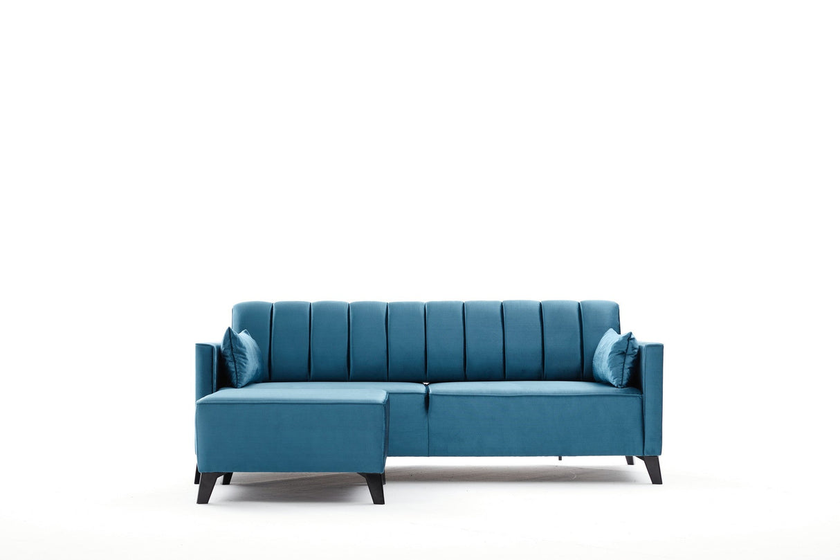 Canapea extensibilă Ova, Colț, Diverse culori, 206x165x80 cm - Turcoaz | SKU: 825BLC2761 | Canapea extensibilă Ova, Colț, 206x165x80 cm, varianta Turcoaz, produs pentru amenajarea locuinței, disponibil online în România la CasaMob