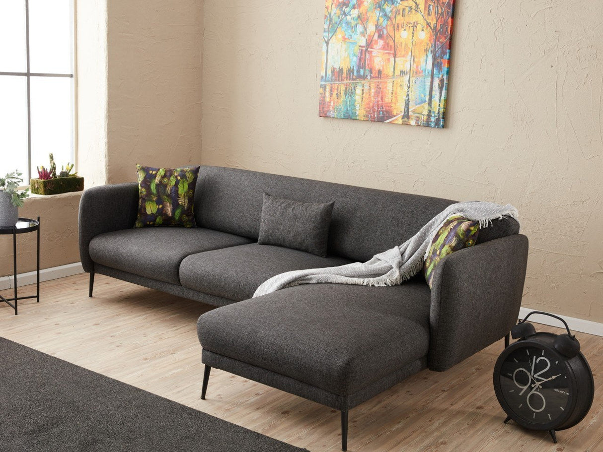 Canapea extensibilă Venus, Colț, Dreapta, Diverse culori, 265x163x80 cm - Antracit | SKU: 825BLC2762 | Canapea extensibilă Venus, Colț, Dreapta, 265x163x80 cm, varianta Antracit, produs pentru amenajarea locuinței, disponibil online în România la CasaMob