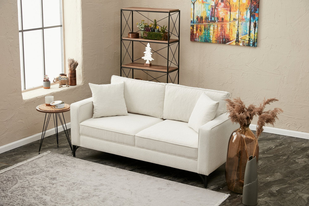 Canapea fixă Berlin, Diverse culori, Diverse configurații, Diverse dimensiuni - Crem - Negru - 180x91x83 cm - 2 locuri | SKU: 825BLC2792 | Canapea fixă Berlin, varianta Crem - Negru - 180x91x83 cm - 2 locuri, produs pentru amenajarea locuinței, disponibil online în România la CasaMob