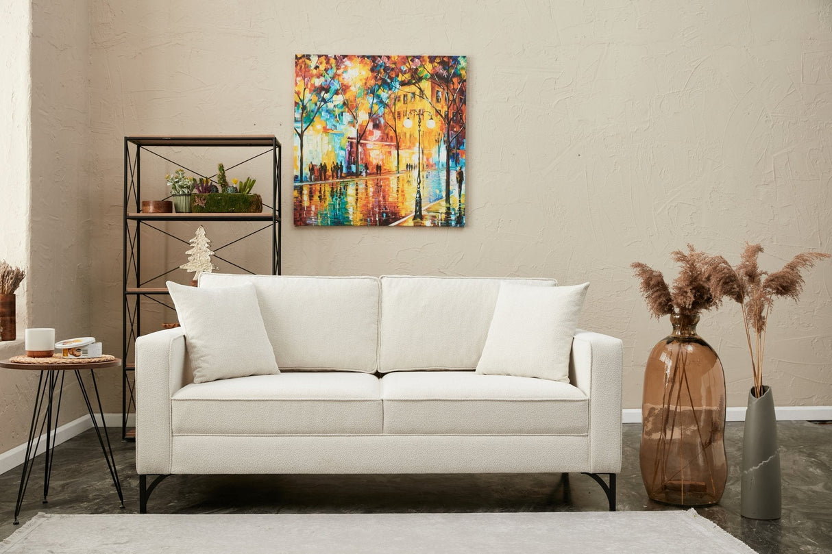 Canapea fixă Berlin, Diverse culori, Diverse configurații, Diverse dimensiuni - Crem - Negru - 180x91x83 cm - 2 locuri | SKU: 825BLC2792 | Canapea fixă Berlin, varianta Crem - Negru - 180x91x83 cm - 2 locuri, produs pentru amenajarea locuinței, disponibil online în România la CasaMob