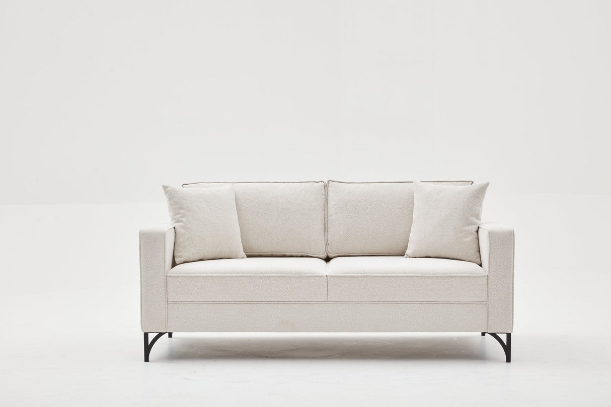 Canapea fixă Berlin, Diverse culori, Diverse configurații, Diverse dimensiuni - Crem - Negru - 180x91x83 cm - 2 locuri | SKU: 825BLC2792 | Canapea fixă Berlin, varianta Crem - Negru - 180x91x83 cm - 2 locuri, produs pentru amenajarea locuinței, disponibil online în România la CasaMob