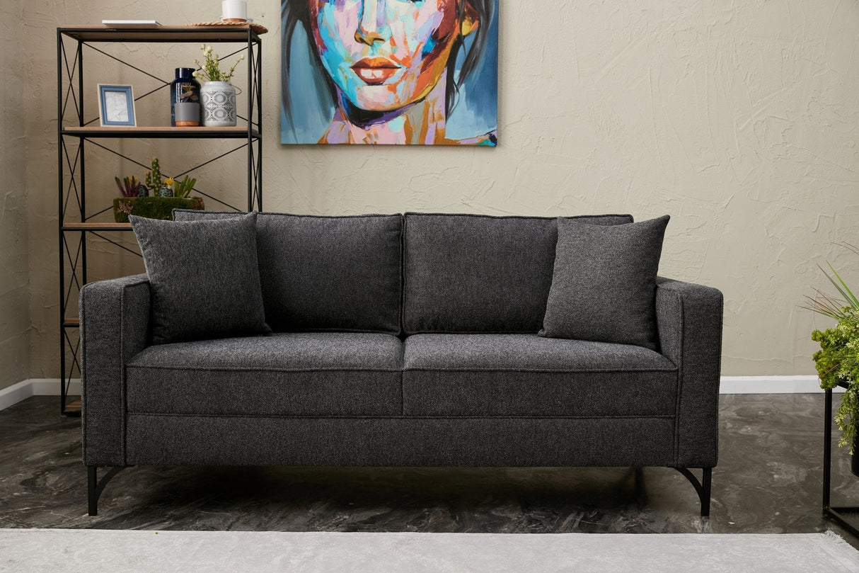 Canapea fixă Berlin, Diverse culori, Diverse configurații, Diverse dimensiuni - Antracit - Negru - 180x91x83 cm - 2 locuri | SKU: 825BLC2794 | Canapea fixă Berlin, varianta Antracit - Negru - 180x91x83 cm - 2 locuri, produs pentru amenajarea locuinței, disponibil online în România la CasaMob
