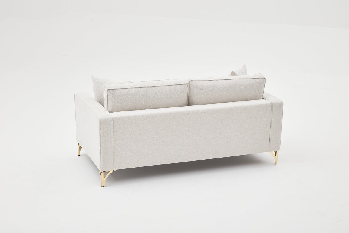 Canapea fixă Berlin, Diverse culori, Diverse configurații, Diverse dimensiuni - Crem - Auriu - 180x91x83 cm - 2 locuri | SKU: 825BLC2791 | Canapea fixă Berlin, varianta Crem - Auriu - 180x91x83 cm - 2 locuri, produs pentru amenajarea locuinței, disponibil online în România la CasaMob