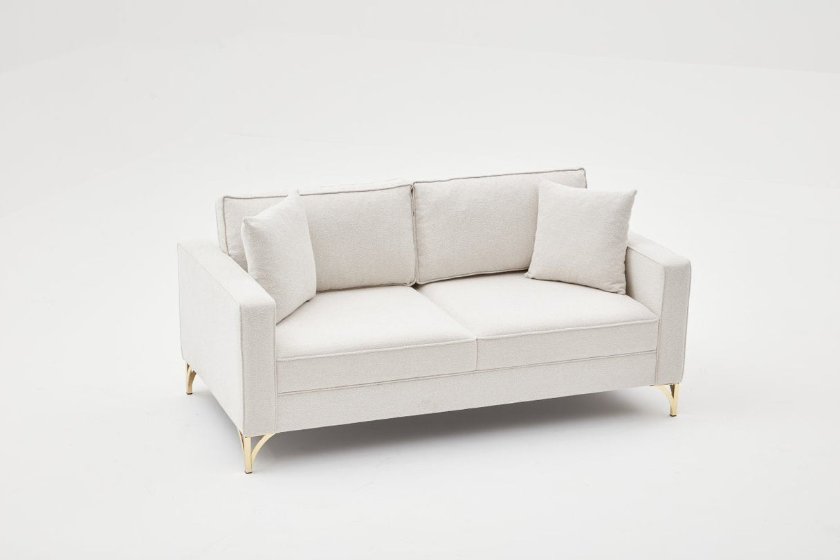 Canapea fixă Berlin, Diverse culori, Diverse configurații, Diverse dimensiuni - Crem - Auriu - 180x91x83 cm - 2 locuri | SKU: 825BLC2791 | Canapea fixă Berlin, varianta Crem - Auriu - 180x91x83 cm - 2 locuri, produs pentru amenajarea locuinței, disponibil online în România la CasaMob