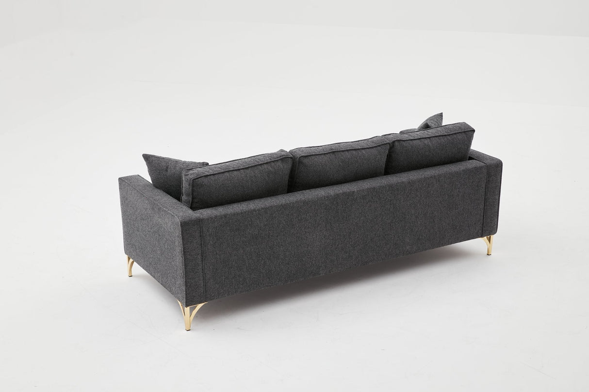 Canapea fixă Berlin, Diverse culori, Diverse configurații, Diverse dimensiuni - Antracit - Auriu - 220x91x83 cm - 3 locuri | SKU: 825BLC2795 | Canapea fixă Berlin, varianta Antracit - Auriu - 220x91x83 cm - 3 locuri, produs pentru amenajarea locuinței, disponibil online în România la CasaMob