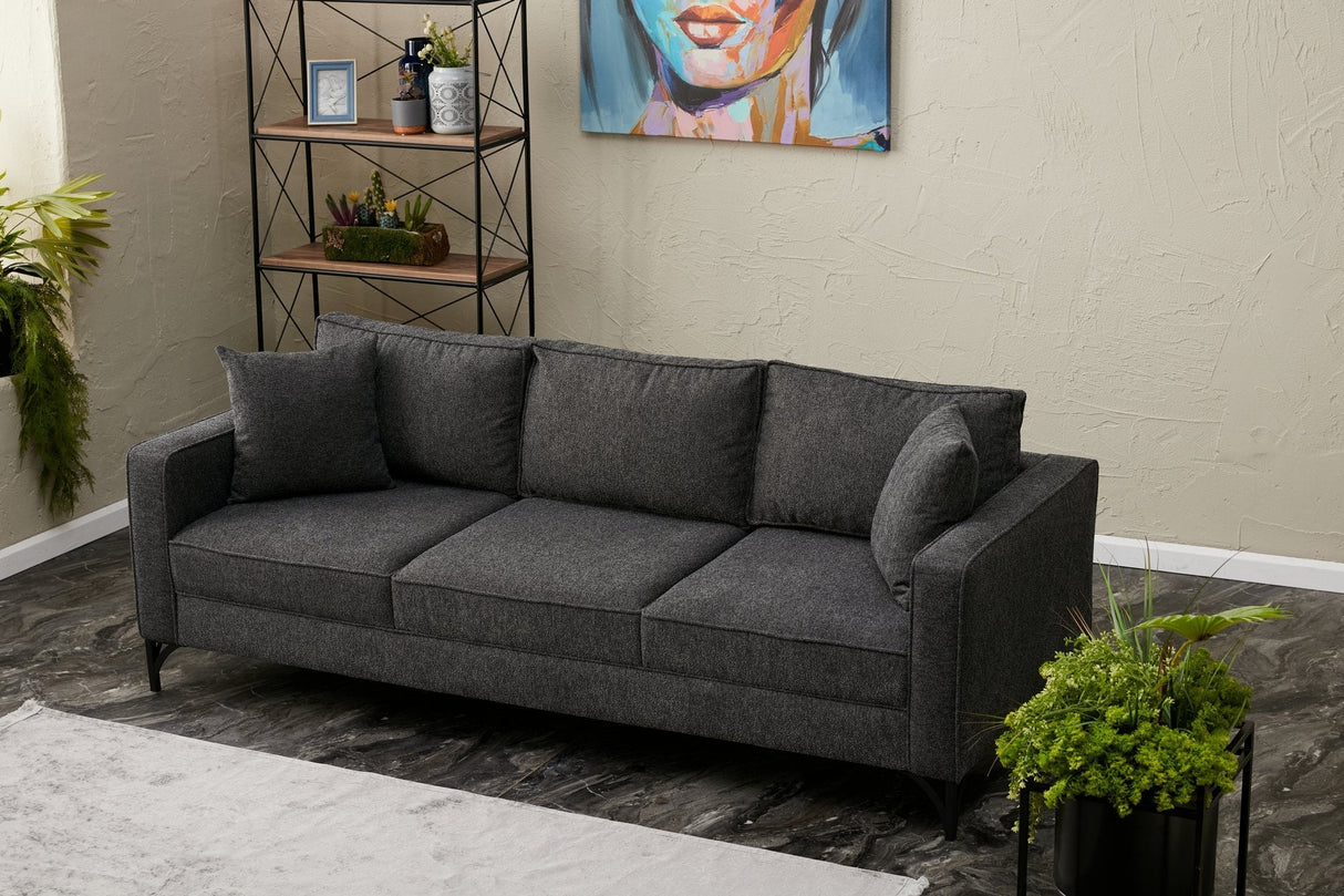 Canapea fixă Berlin, Diverse culori, Diverse configurații, Diverse dimensiuni - Antracit - Negru - 220x91x83 cm - 3 locuri | SKU: 825BLC2796 | Canapea fixă Berlin, varianta Antracit - Negru - 220x91x83 cm - 3 locuri, produs pentru amenajarea locuinței, disponibil online în România la CasaMob