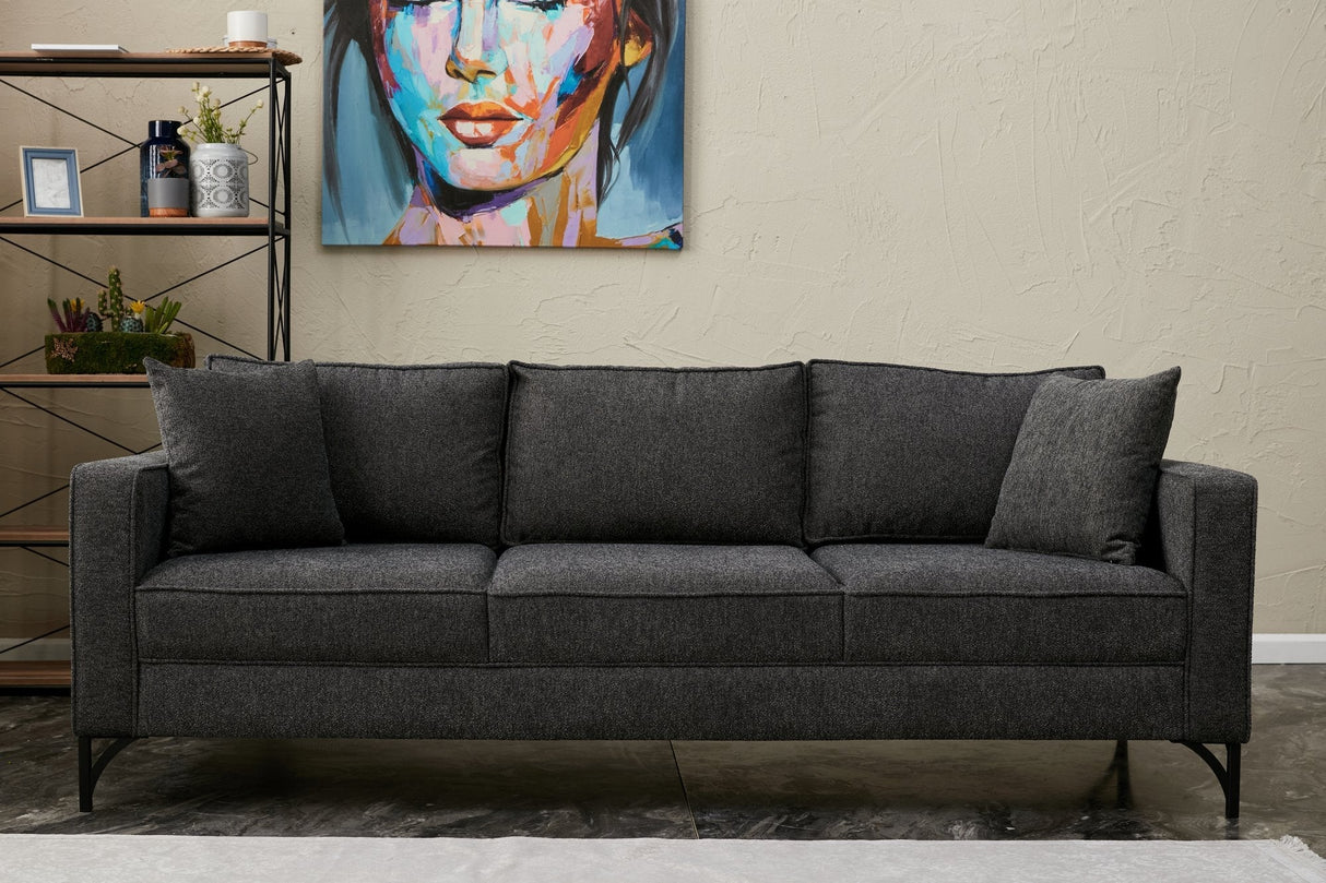 Canapea fixă Berlin, Diverse culori, Diverse configurații, Diverse dimensiuni - Antracit - Negru - 220x91x83 cm - 3 locuri | SKU: 825BLC2796 | Canapea fixă Berlin, varianta Antracit - Negru - 220x91x83 cm - 3 locuri, produs pentru amenajarea locuinței, disponibil online în România la CasaMob