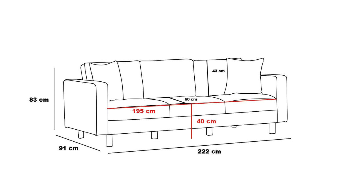 Canapea fixă Berlin, Diverse culori, Diverse configurații, Diverse dimensiuni - Crem - Auriu - 220x91x83 cm - 3 locuri | SKU: 825BLC2797 | Canapea fixă Berlin, varianta Crem - Auriu - 220x91x83 cm - 3 locuri, produs pentru amenajarea locuinței, disponibil online în România la CasaMob